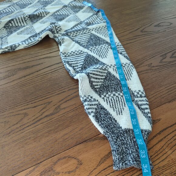 Vintage‎ Peter England Geometric Pattern gray white Acrylic Wool Mens sweater L - Picture 13 of 14